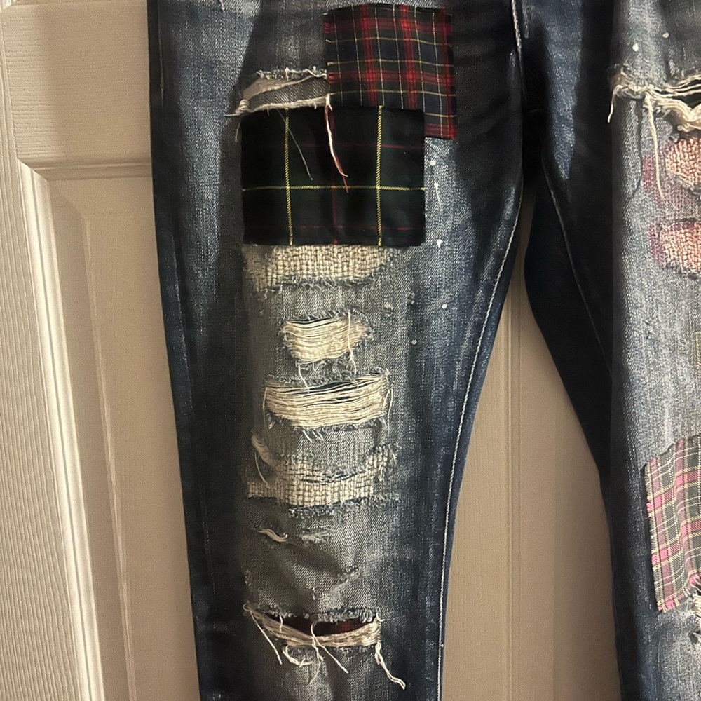Prps Blue Patchwork Distressed Jeans - image 3